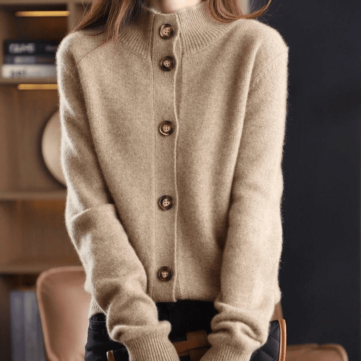 Mary | Button-Front Collared Knit Cardigan
