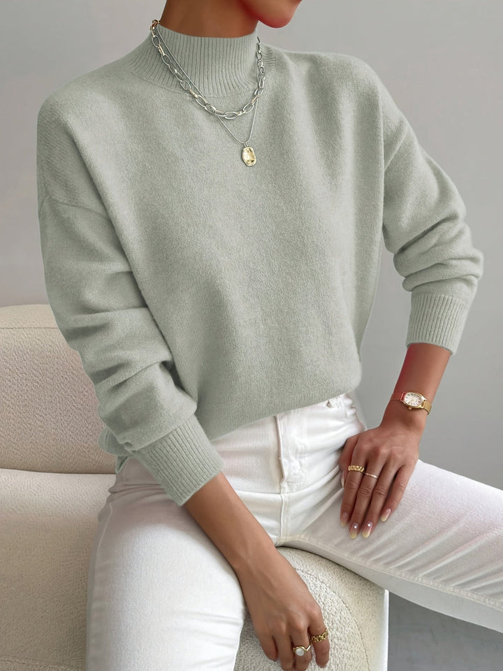 Megan | Mock Neck Relaxed Knit Jumper