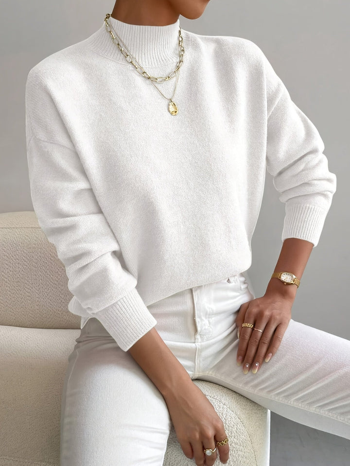 Megan | Mock Neck Relaxed Knit Jumper