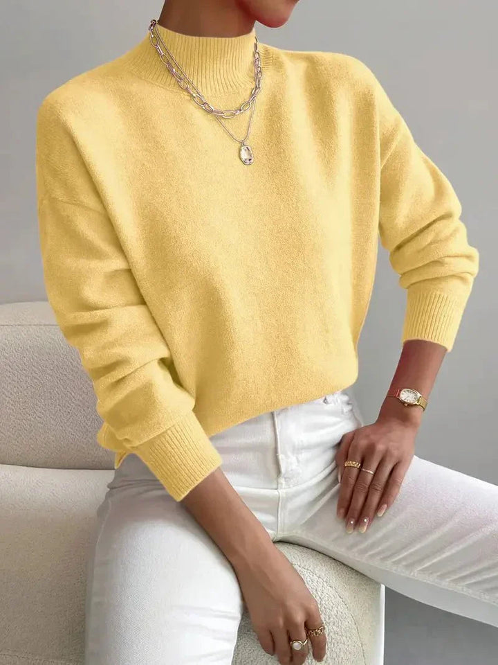 Megan | Mock Neck Relaxed Knit Jumper