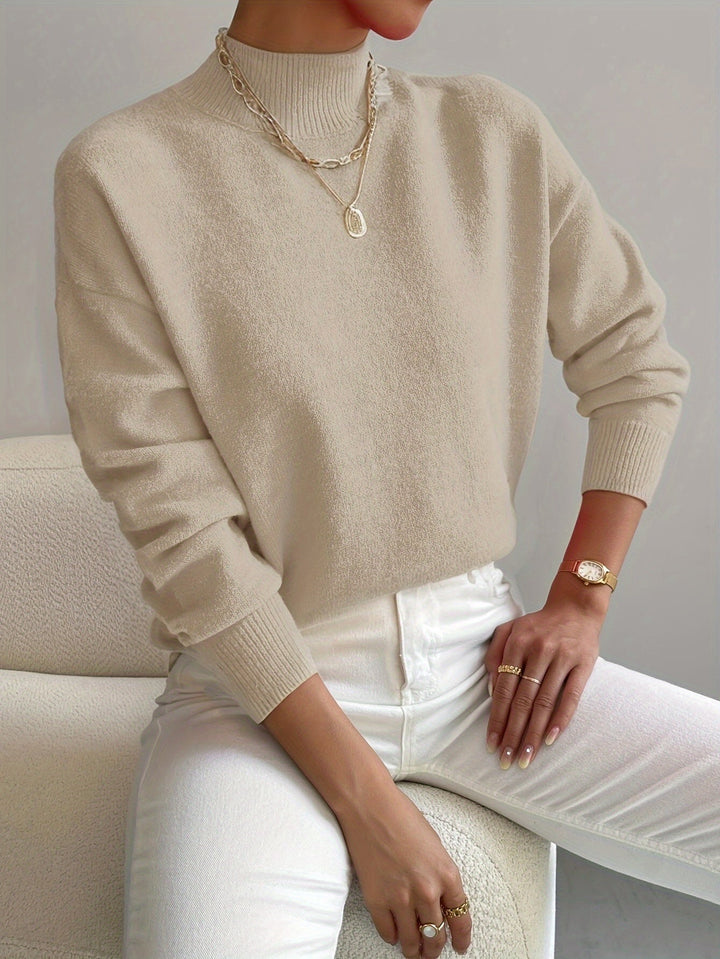 Megan | Mock Neck Relaxed Knit Jumper