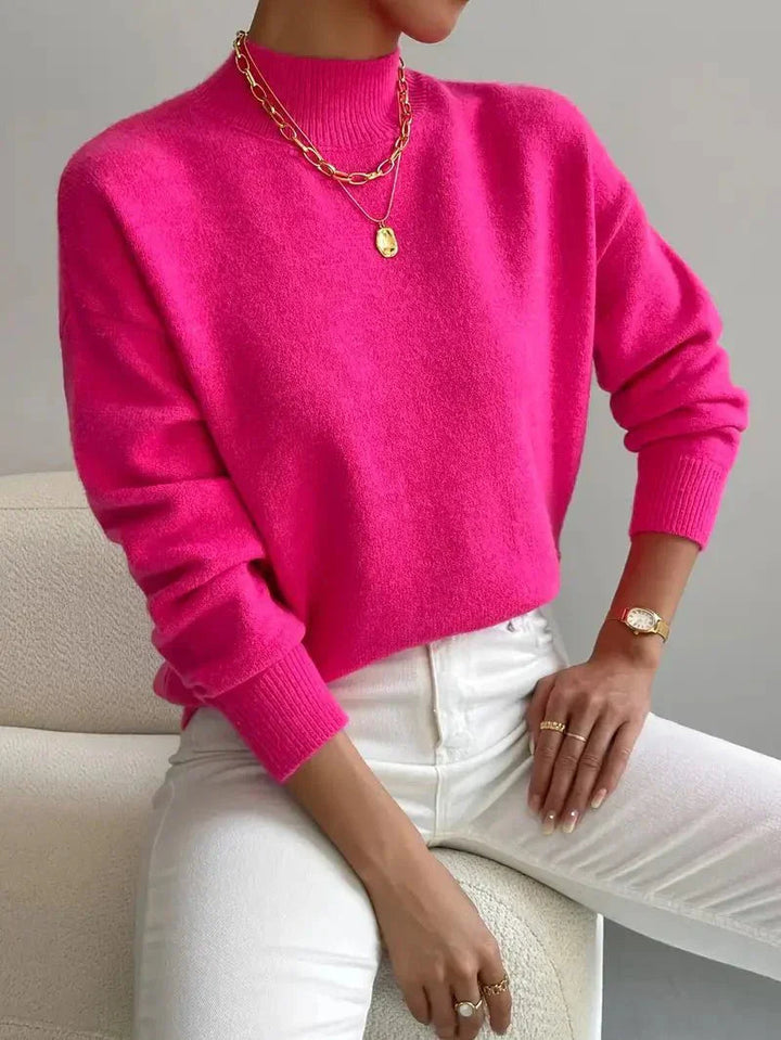 Megan | Mock Neck Relaxed Knit Jumper