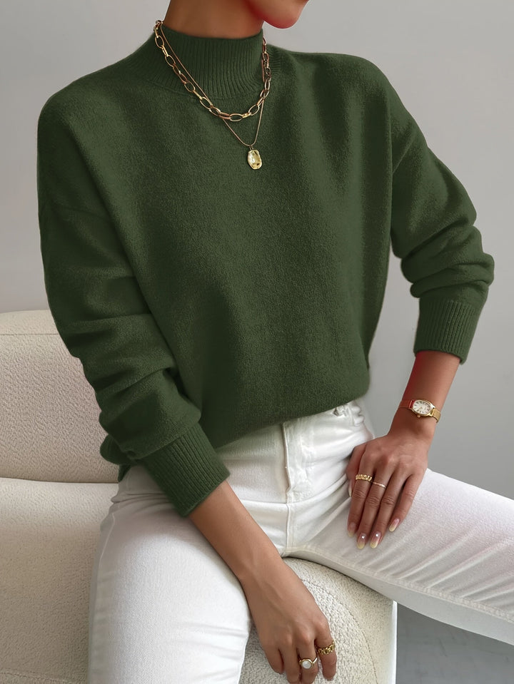 Megan | Mock Neck Relaxed Knit Jumper