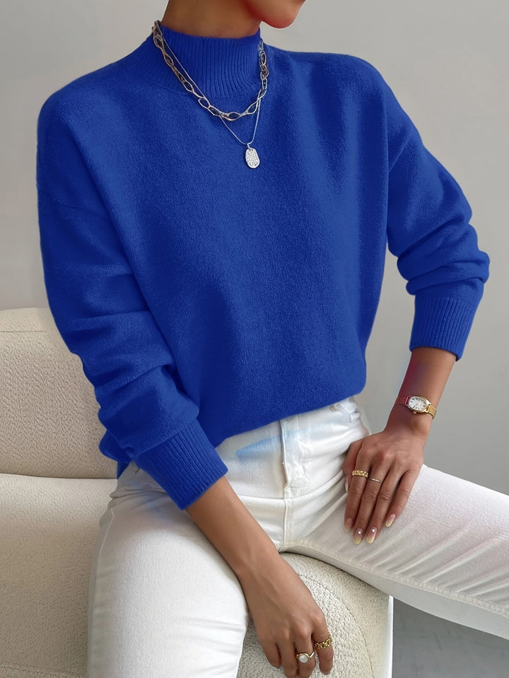 Megan | Mock Neck Relaxed Knit Jumper