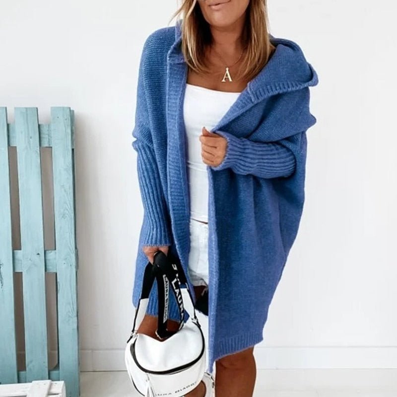 Melissa | Batwing Sleeve Hooded Longline Cardigan