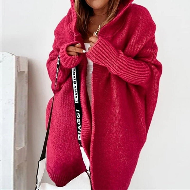 Melissa | Batwing Sleeve Hooded Longline Cardigan