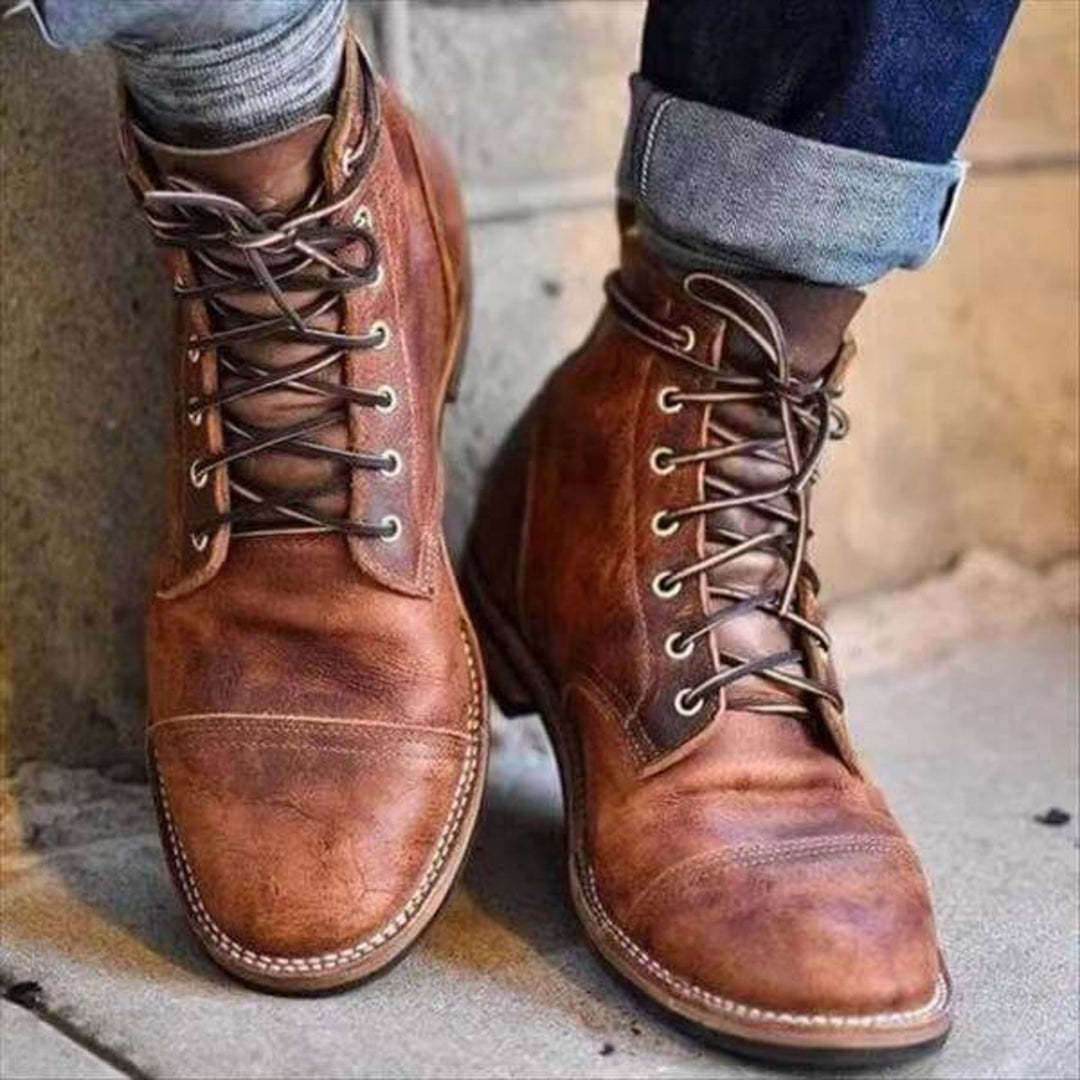 Michael | Lace-Up Cap Toe Ankle Boots