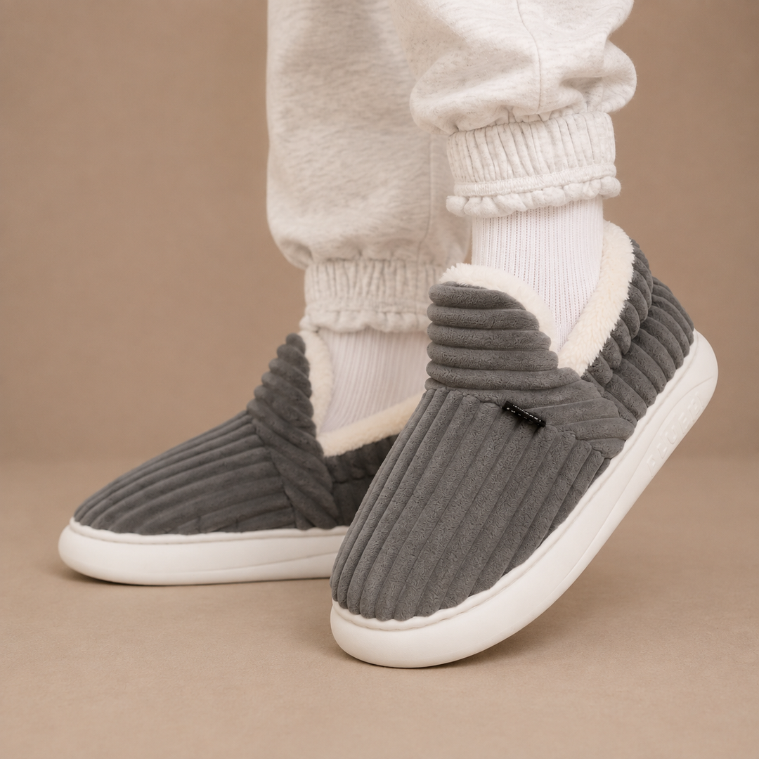 Michelle | Ribbed Fleece Lined House Slippers
