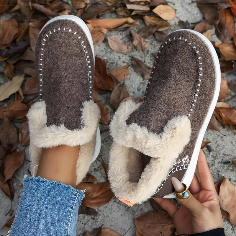 Natasha | Faux Fur Trimmed Slip-On Ankle Boots