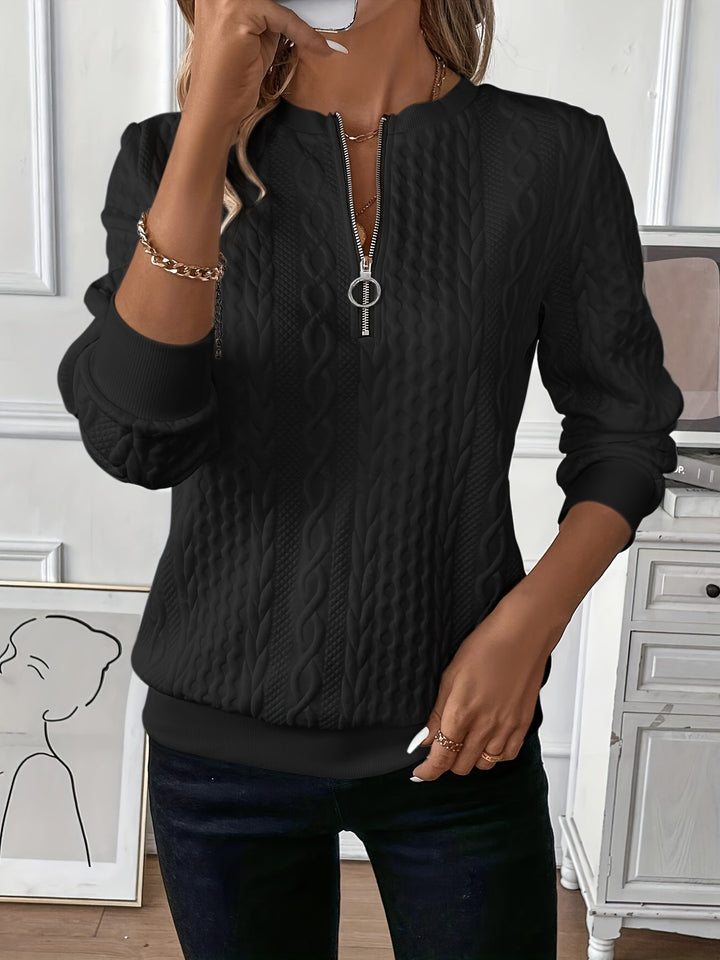 Niamh | Cable Knit Quarter Zip Jumper