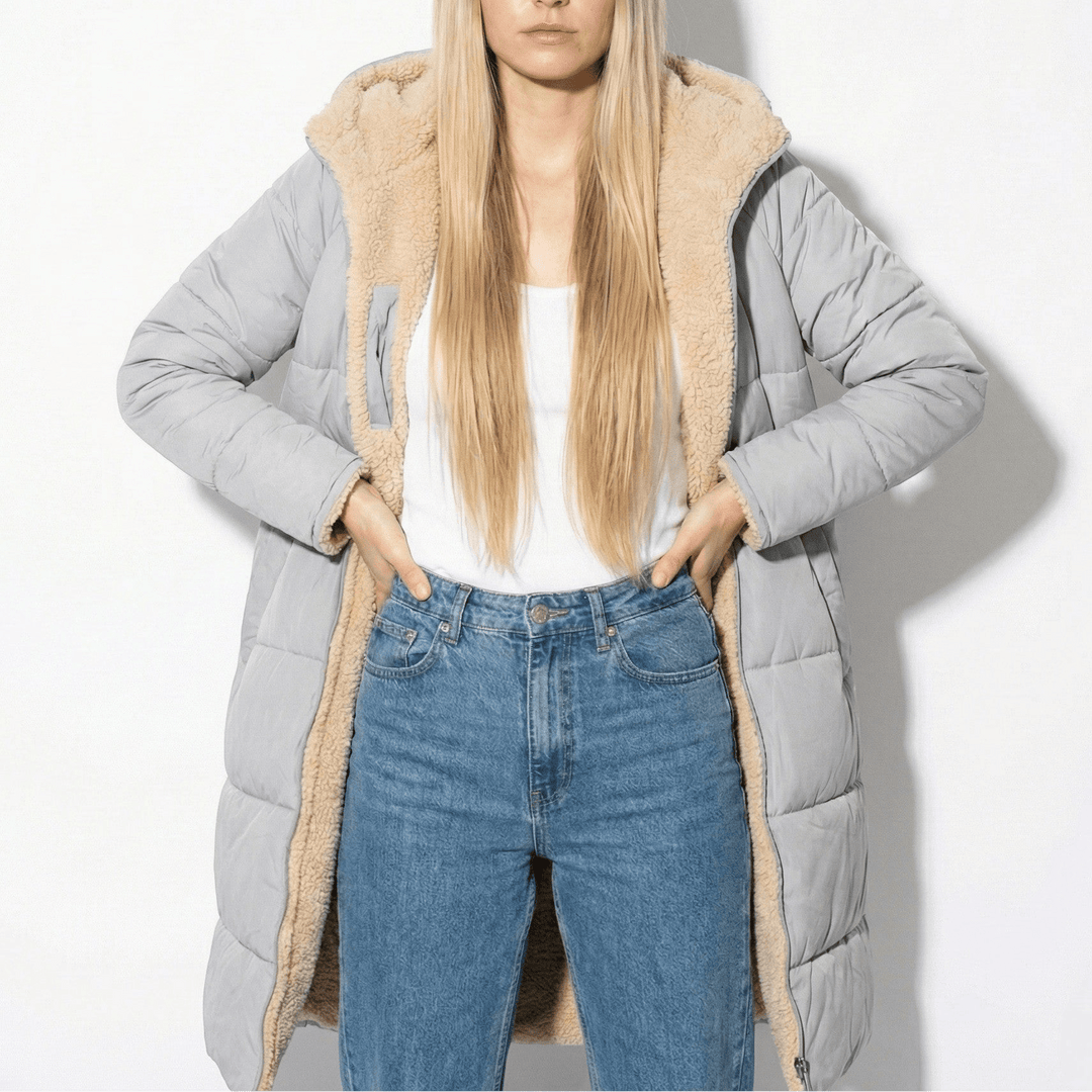 Nicole | Quilted Longline Hooded Puffer Coat