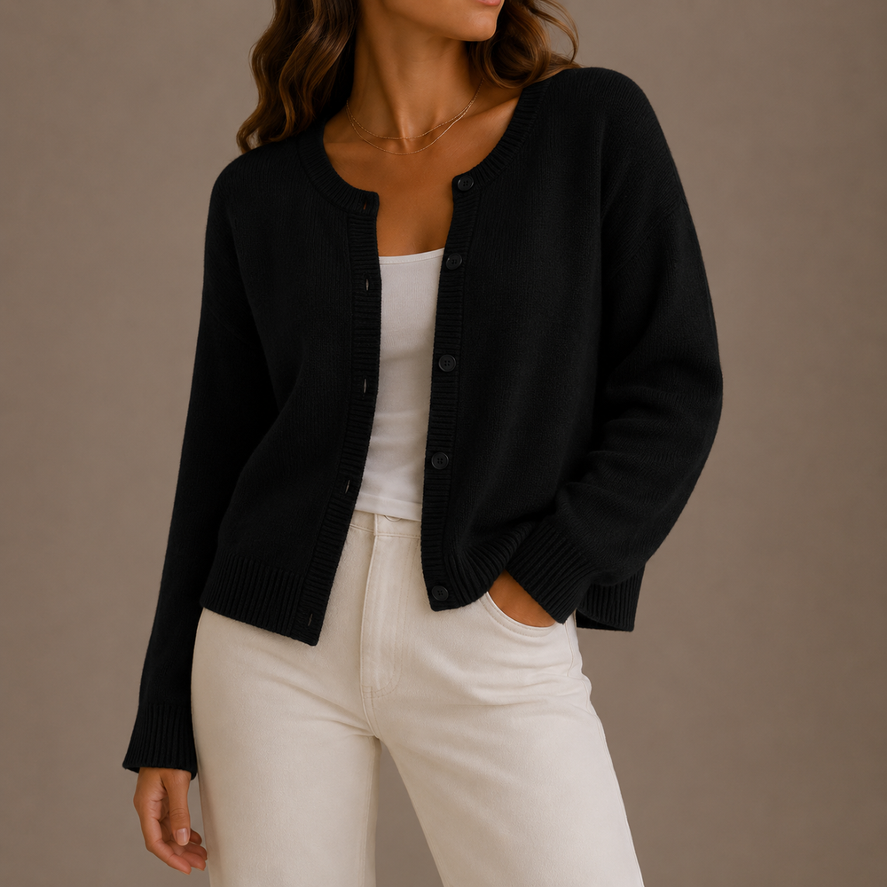 Nina | Textured Button-Up Knit Cardigan