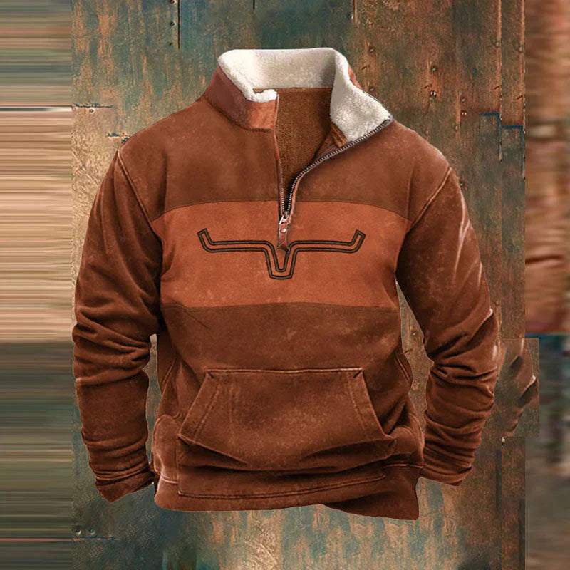 Reggie | Quarter-Zip Aztec Sleeve Fleece Pullover