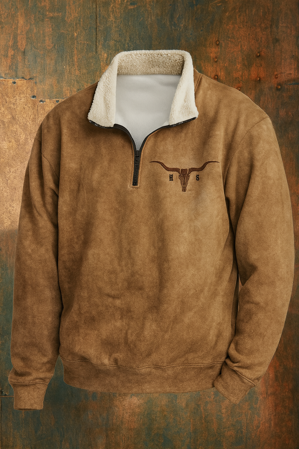 Reggie | Quarter-Zip Aztec Sleeve Fleece Pullover