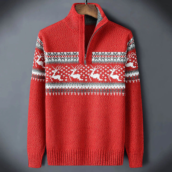 Reid | Fair Isle Half-Zip Knitted Jumper