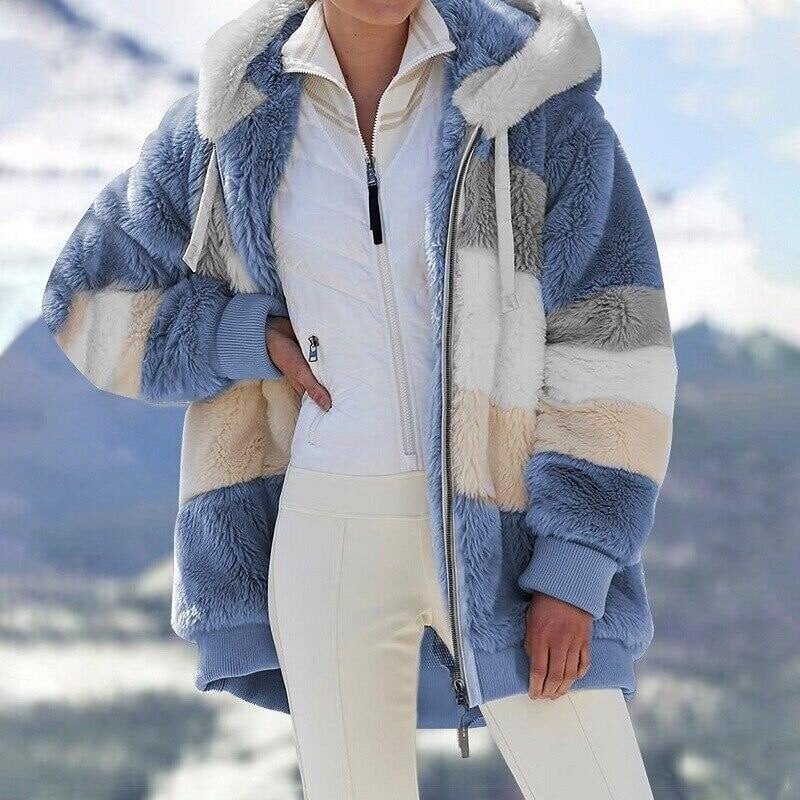 Rita | Colour Block Hooded Fleece Jacket