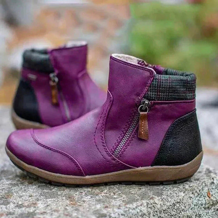 Ruby | Side Zip Panelled Ankle Boots