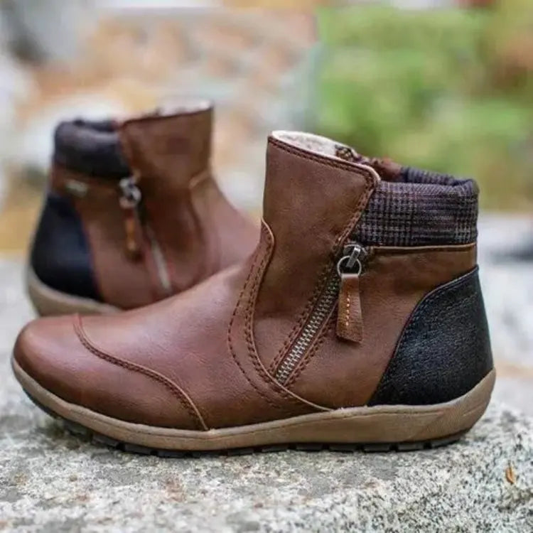Ruby | Side Zip Panelled Ankle Boots