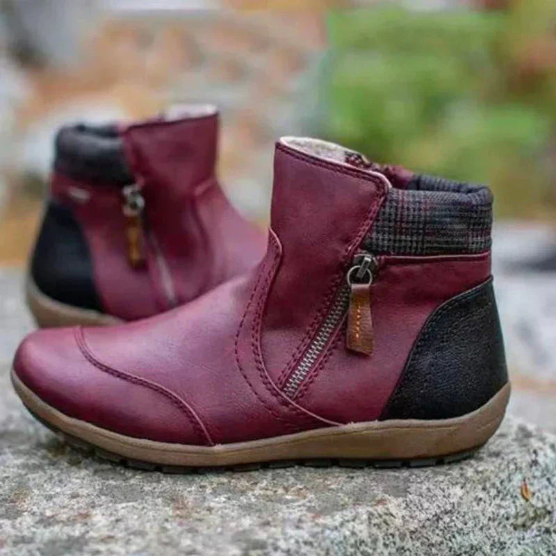 Ruby | Side Zip Panelled Ankle Boots