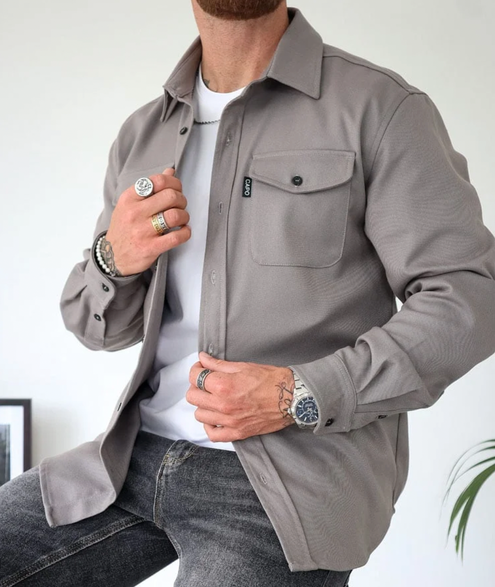 Ryan | Button Front Chest Pocket Overshirt