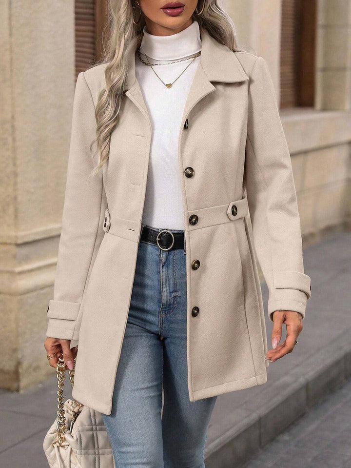 Saoirse | Belted Notch Lapel Button Coat