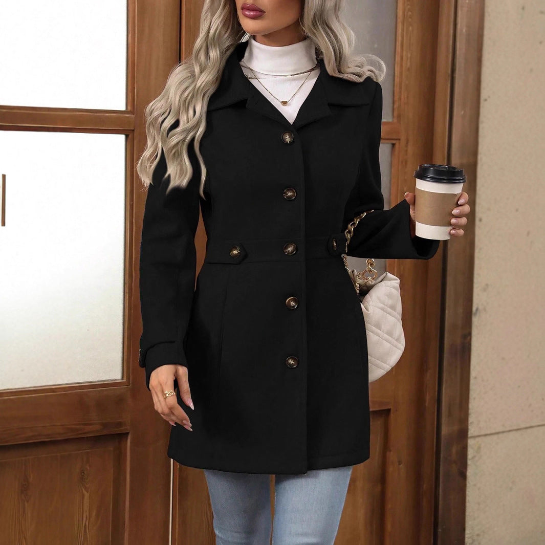 Saoirse | Belted Notch Lapel Button Coat