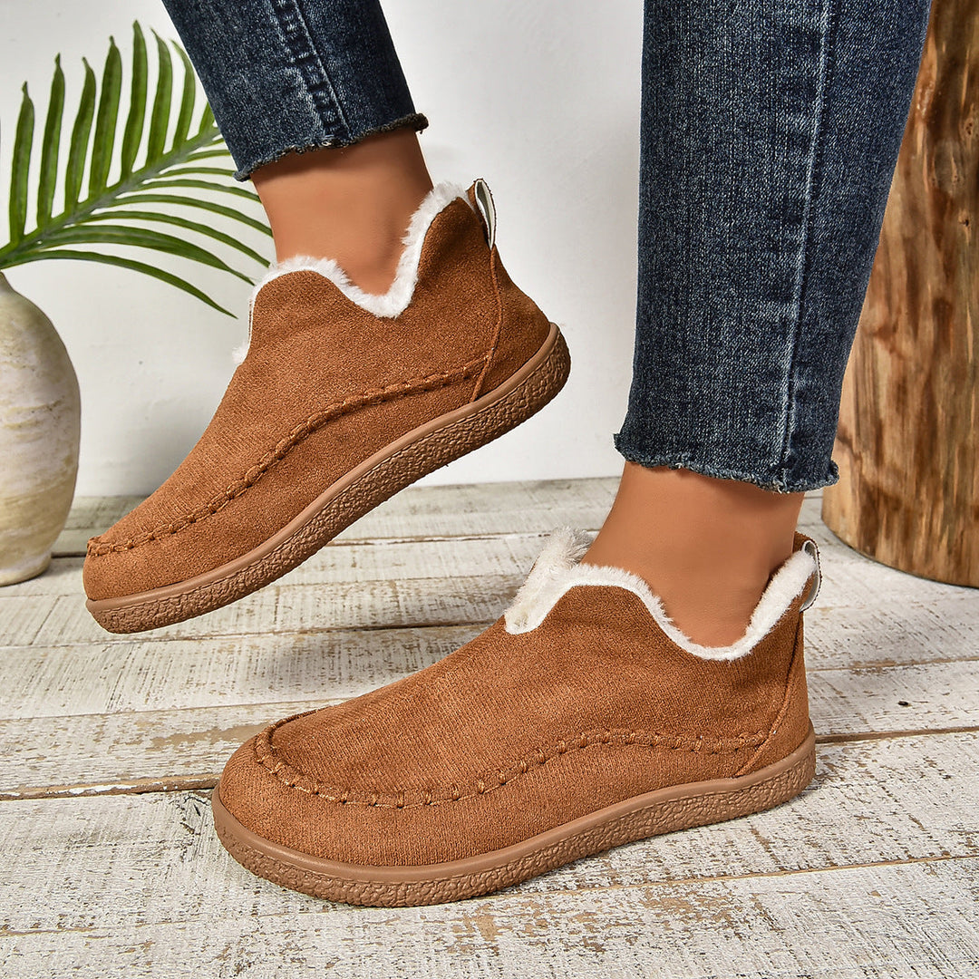 Sarah | Faux Fur Lined Slip-On Ankle Boots