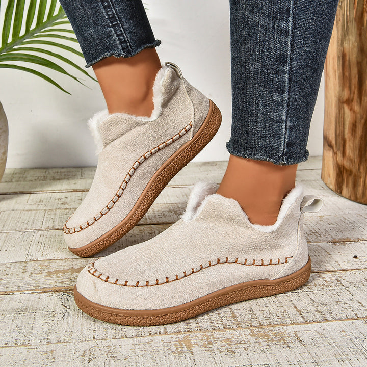 Sarah | Faux Fur Lined Slip-On Ankle Boots