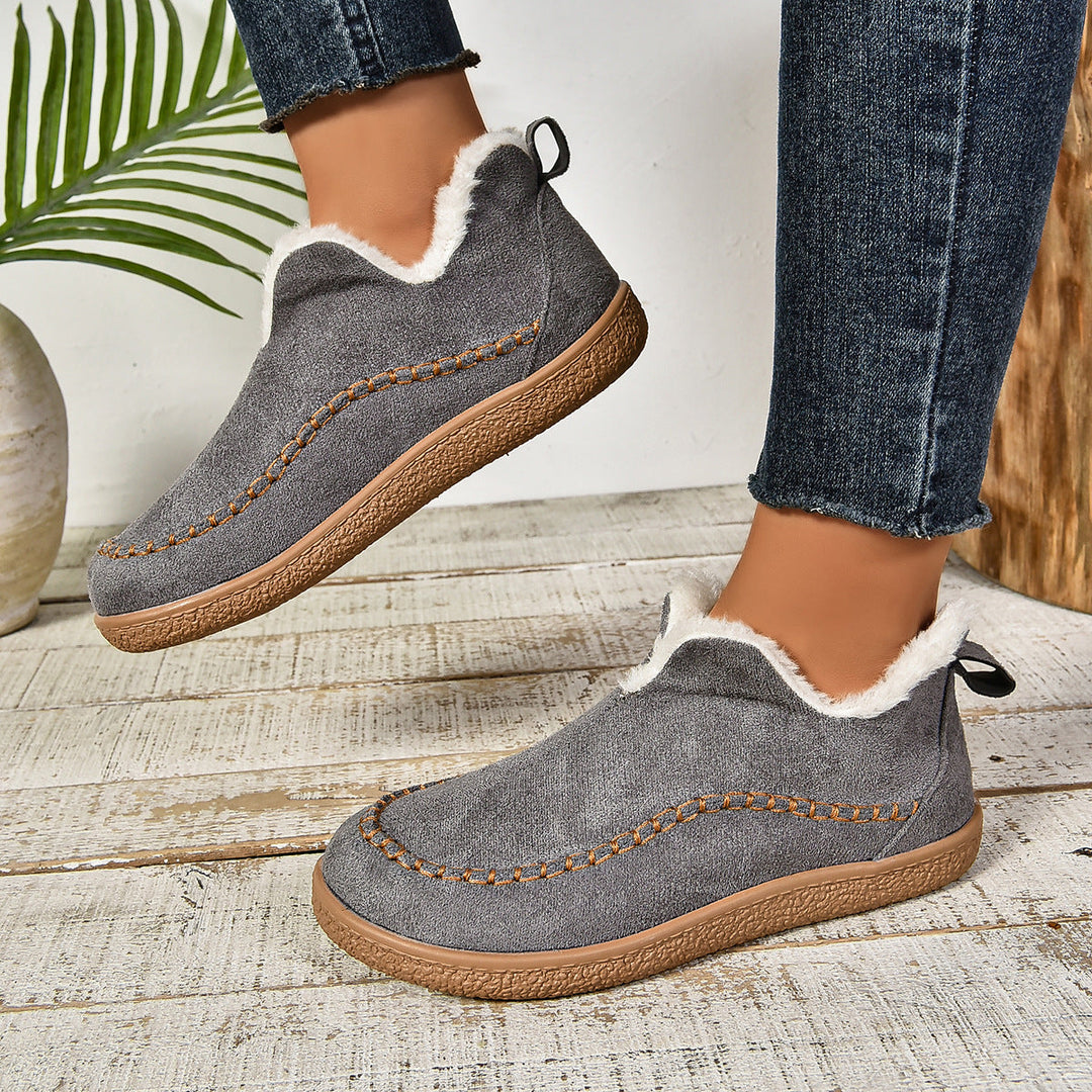 Sarah | Faux Fur Lined Slip-On Ankle Boots