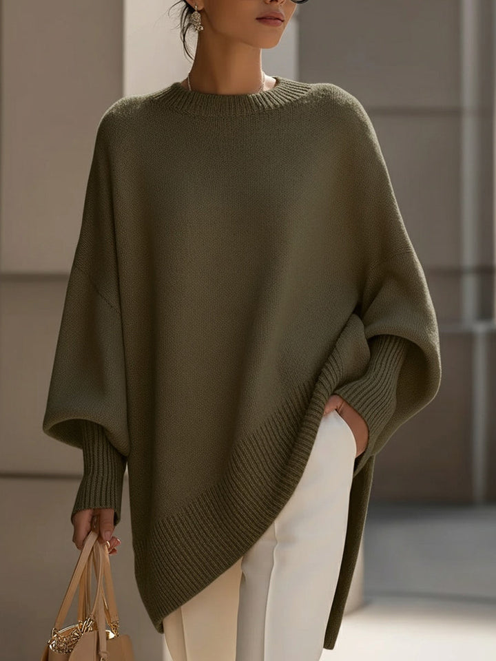 Suzanne | Oversized Asymmetric Knit Poncho