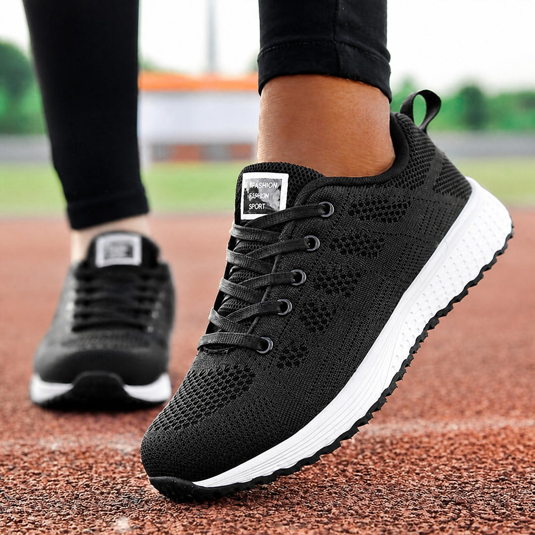 Tanya | Knit Lace-Up Cushioned Trainers