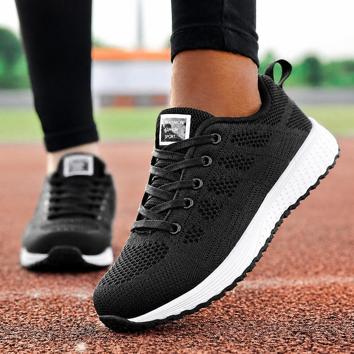 Tanya | Knit Lace-Up Cushioned Trainers