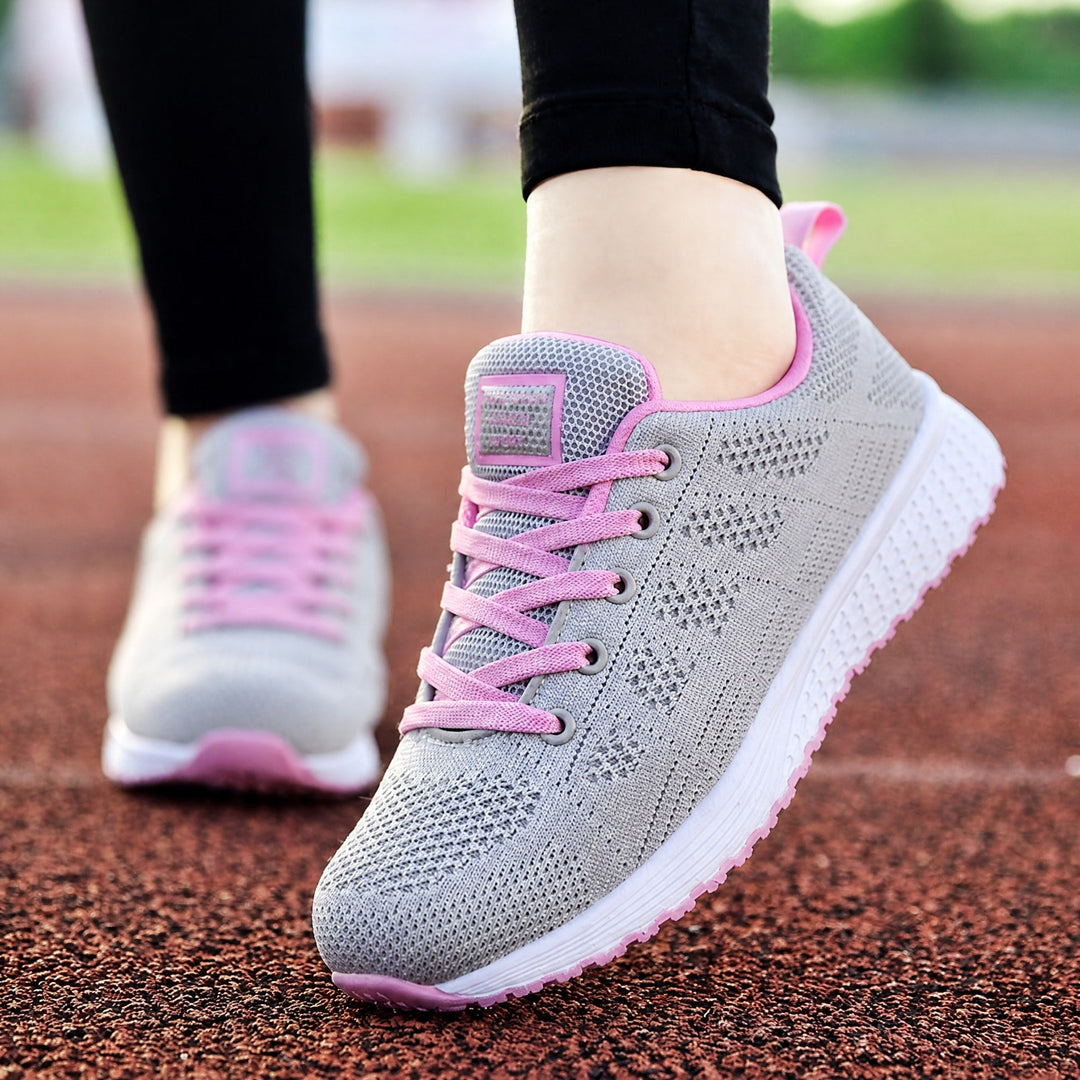 Tanya | Knit Lace-Up Cushioned Trainers