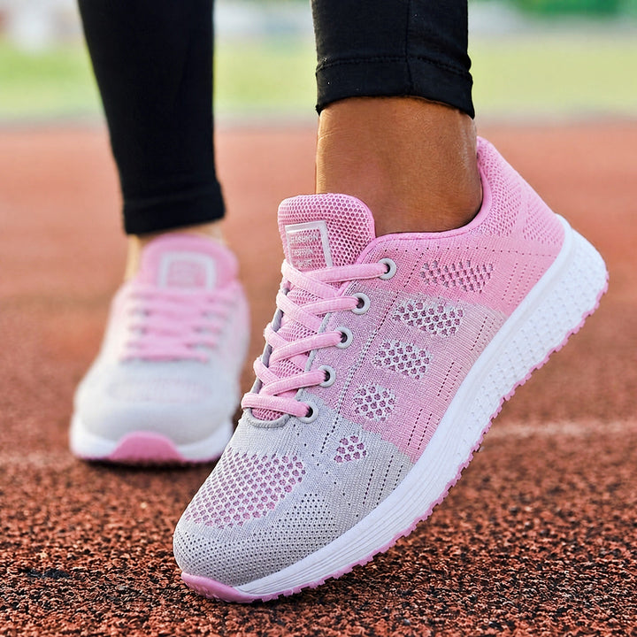 Tanya | Knit Lace-Up Cushioned Trainers