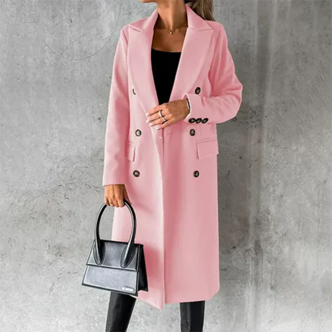 Taylor | Double Breasted Longline Lapel Coat