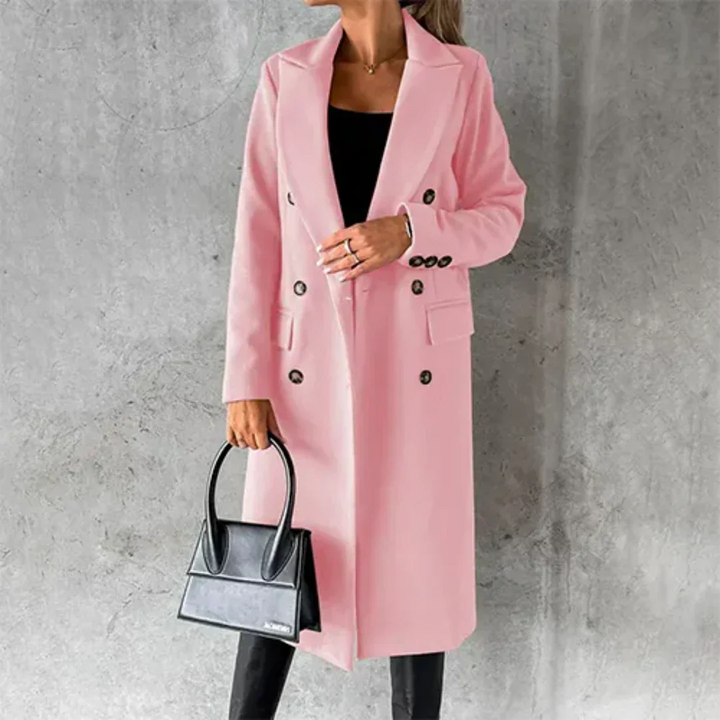 Taylor | Double Breasted Longline Lapel Coat