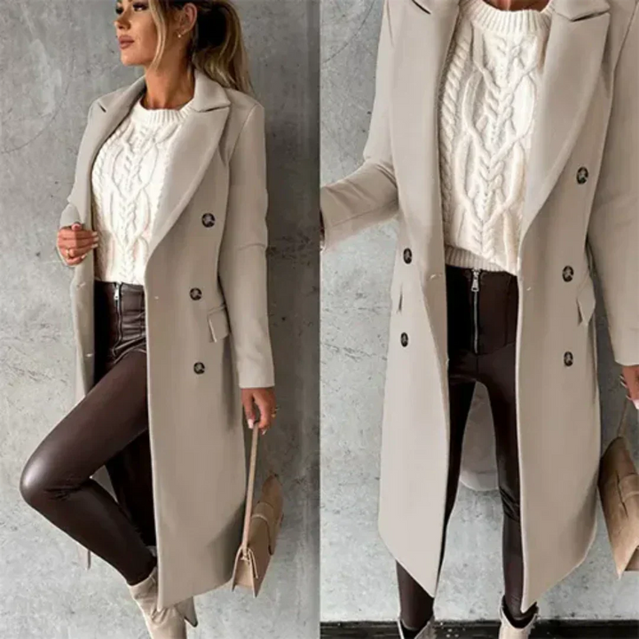 Taylor | Double Breasted Longline Lapel Coat