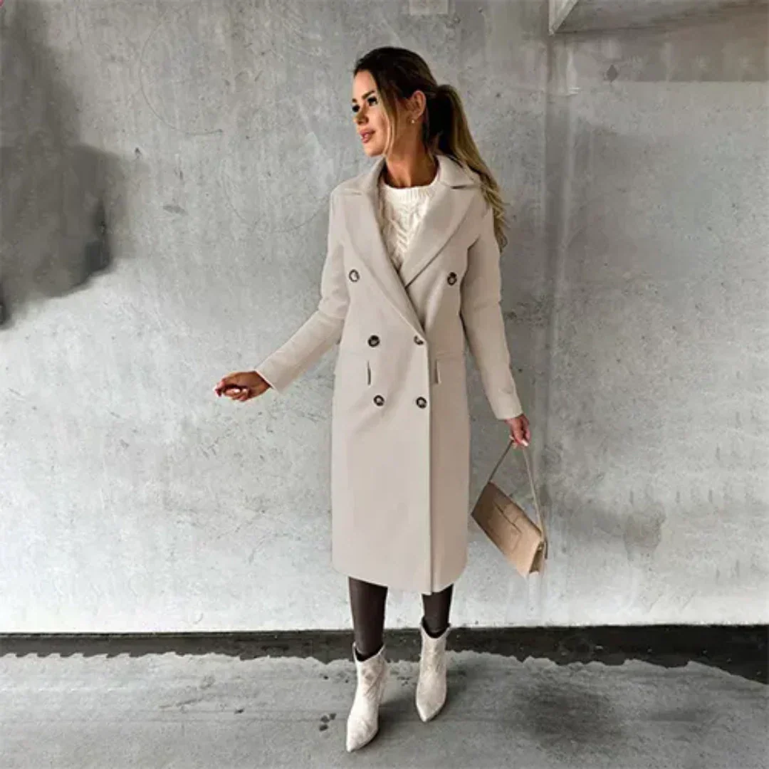 Taylor | Double Breasted Longline Lapel Coat