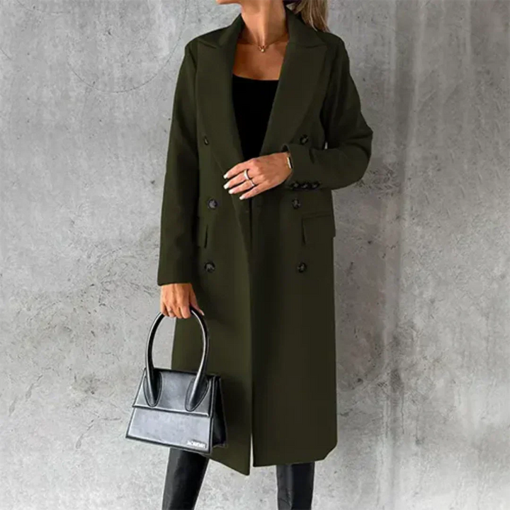 Taylor | Double Breasted Longline Lapel Coat