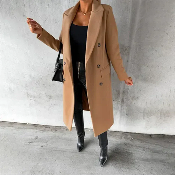 Taylor | Double Breasted Longline Lapel Coat