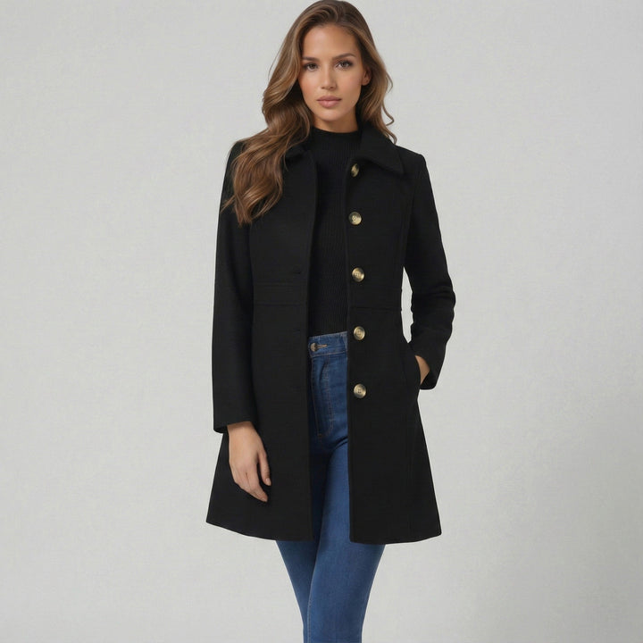 Tilly | Single-Breasted A-Line Collared Coat