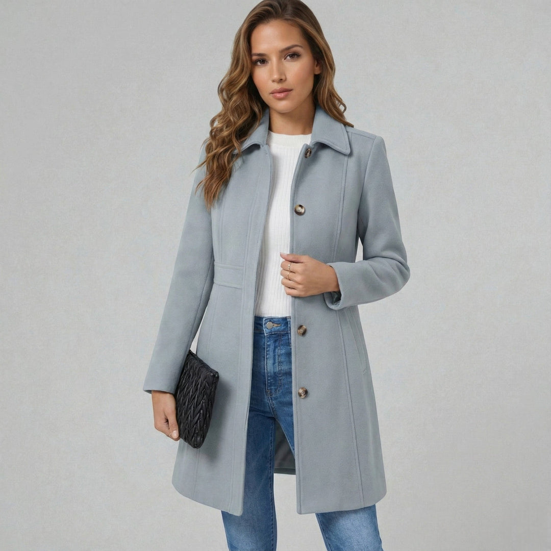 Tilly | Single-Breasted A-Line Collared Coat