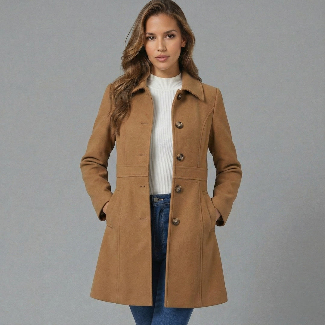 Tilly | Single-Breasted A-Line Collared Coat