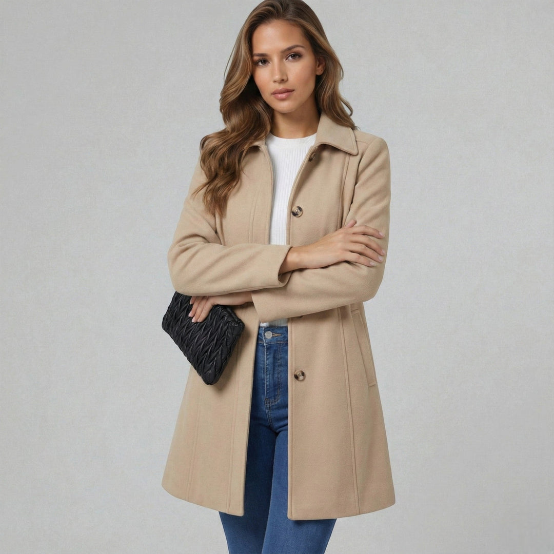 Tilly | Single-Breasted A-Line Collared Coat