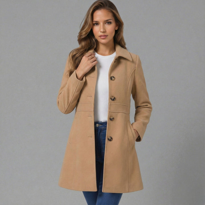 Tilly | Single-Breasted A-Line Collared Coat