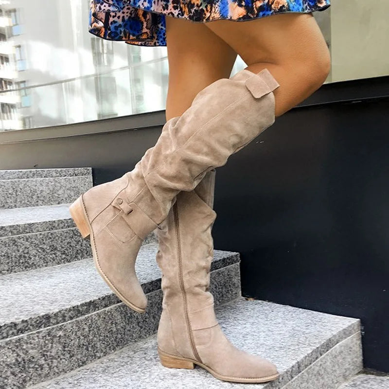 Tori | Slouched Knee-High Block Heel Boots