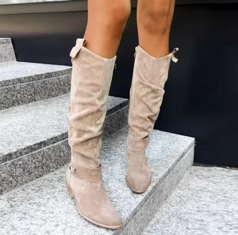 Tori | Slouched Knee-High Block Heel Boots