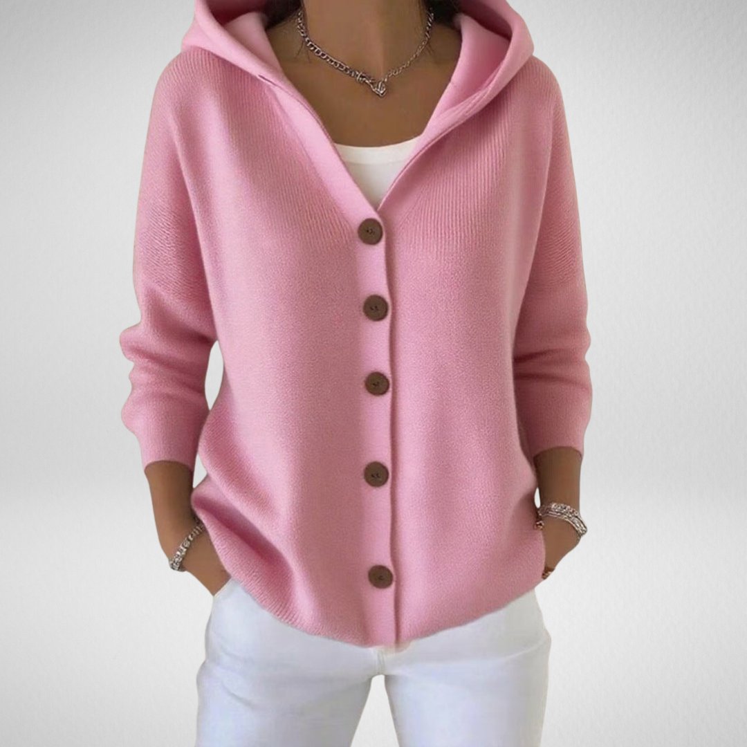 Tracey | Hooded Button-Front Knit Cardigan