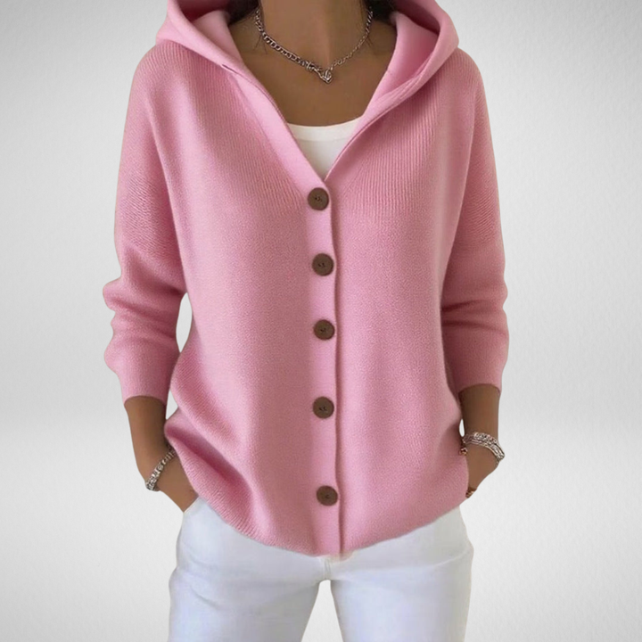 Tracey | Hooded Button-Front Knit Cardigan