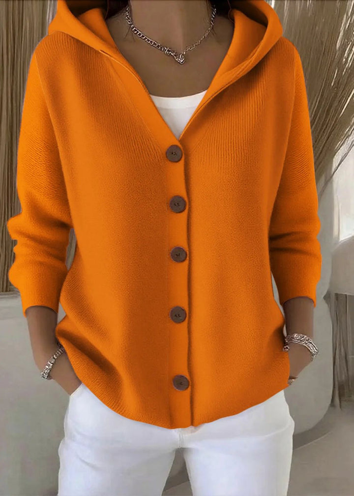 Tracey | Hooded Button-Front Knit Cardigan